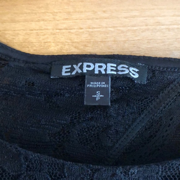 Black long sleeve lace Express open back dress - Picture 6 of 6